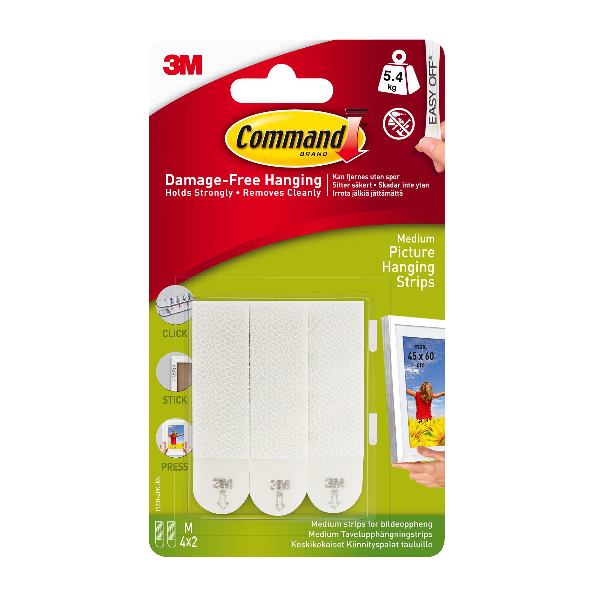 Command Medium White Picture Hanging Strips 17201-4PK