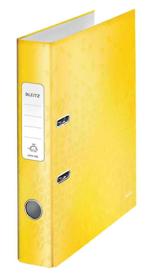 Leitz Lever Arch File 180 WOW A4 50mm Yellow (Pack 10) - 10060016