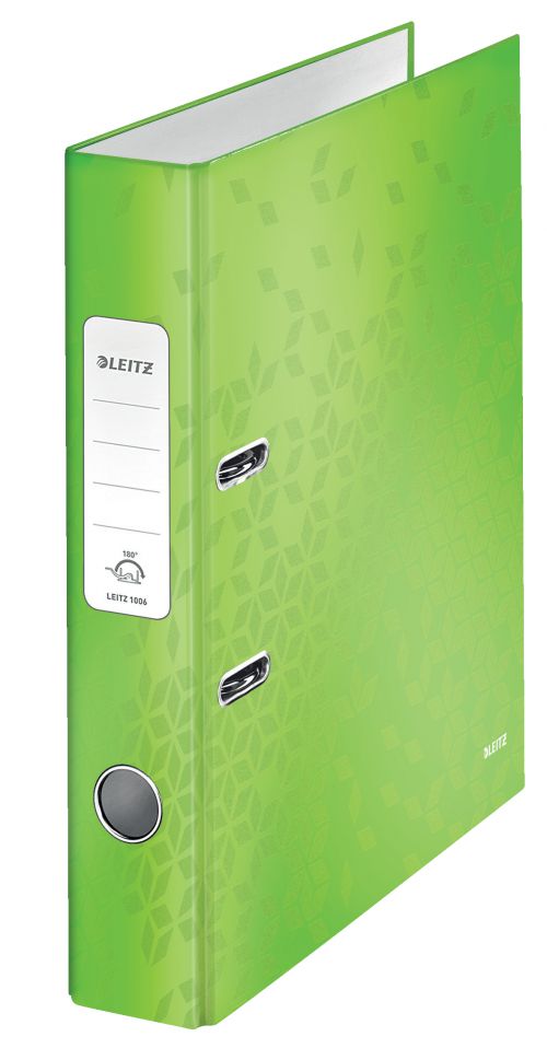 Leitz Lever Arch File 180 WOW A4 50mm Green (Pack 10) - 10060054