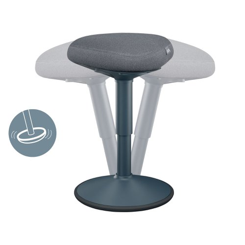 Leitz Ergo Active Sitting Stool With Comfort Seat Dark Grey - 65440089