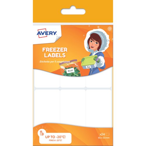 Avery UK Freezer Label with special low temperature adhesive up to -20 degrees C 63.5 x 33 mm White (Pack 24 Labels) - CONG24.UK