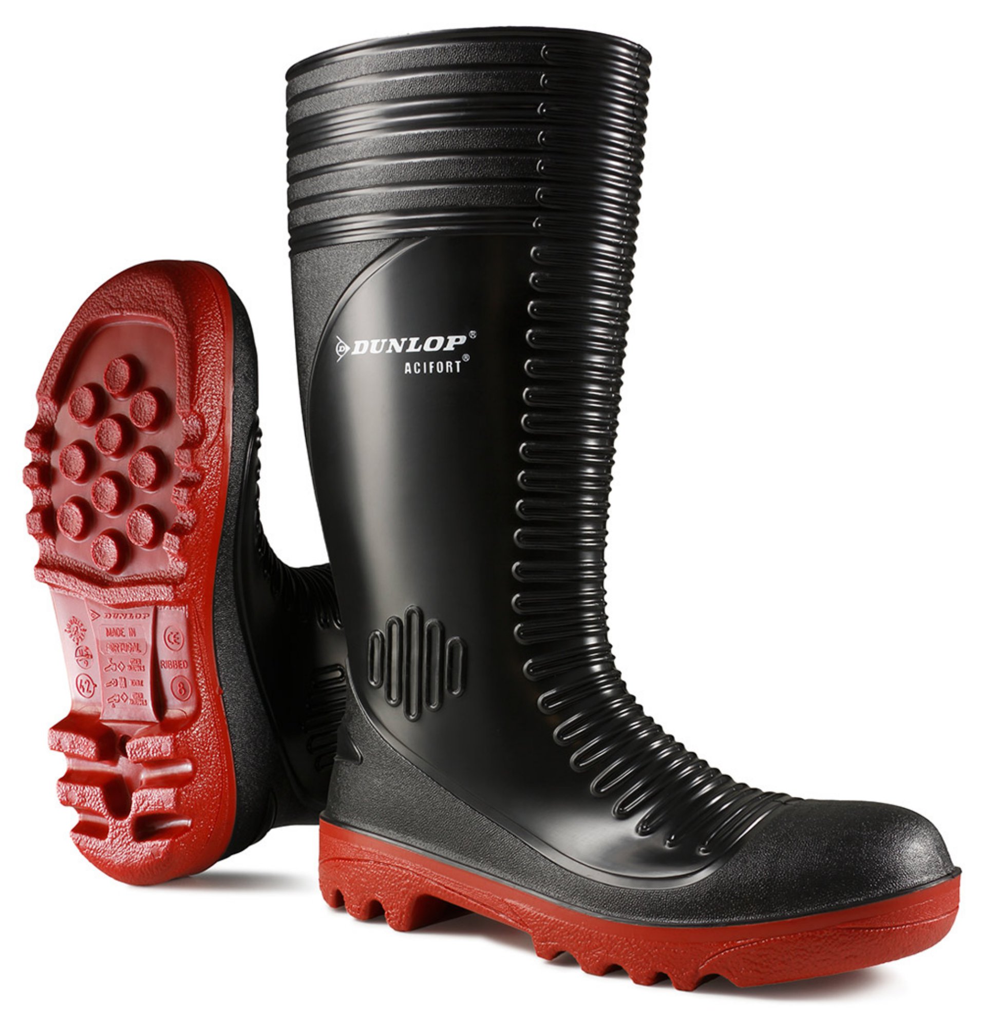Dunlop Acifort Ribbed Full Safety Wellington Black 11
