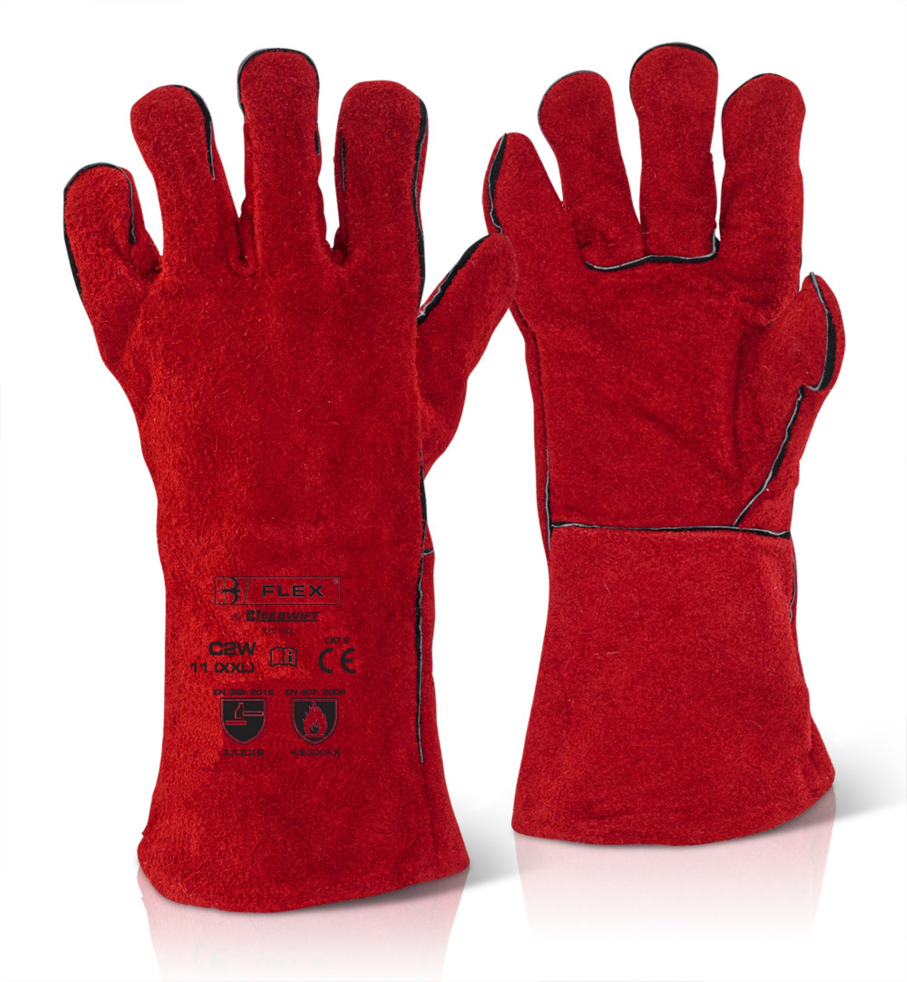 Beeswift Red Welders Gauntlet 14” R / P  (Box of 10)
