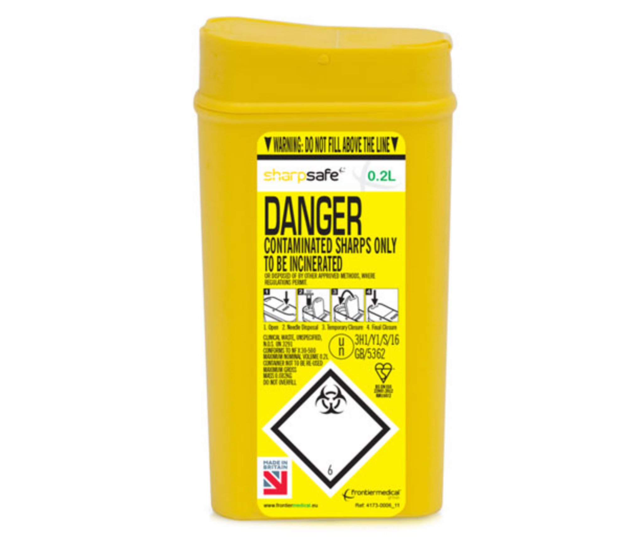 Sharpsafe Sharps Bin 2Ltr