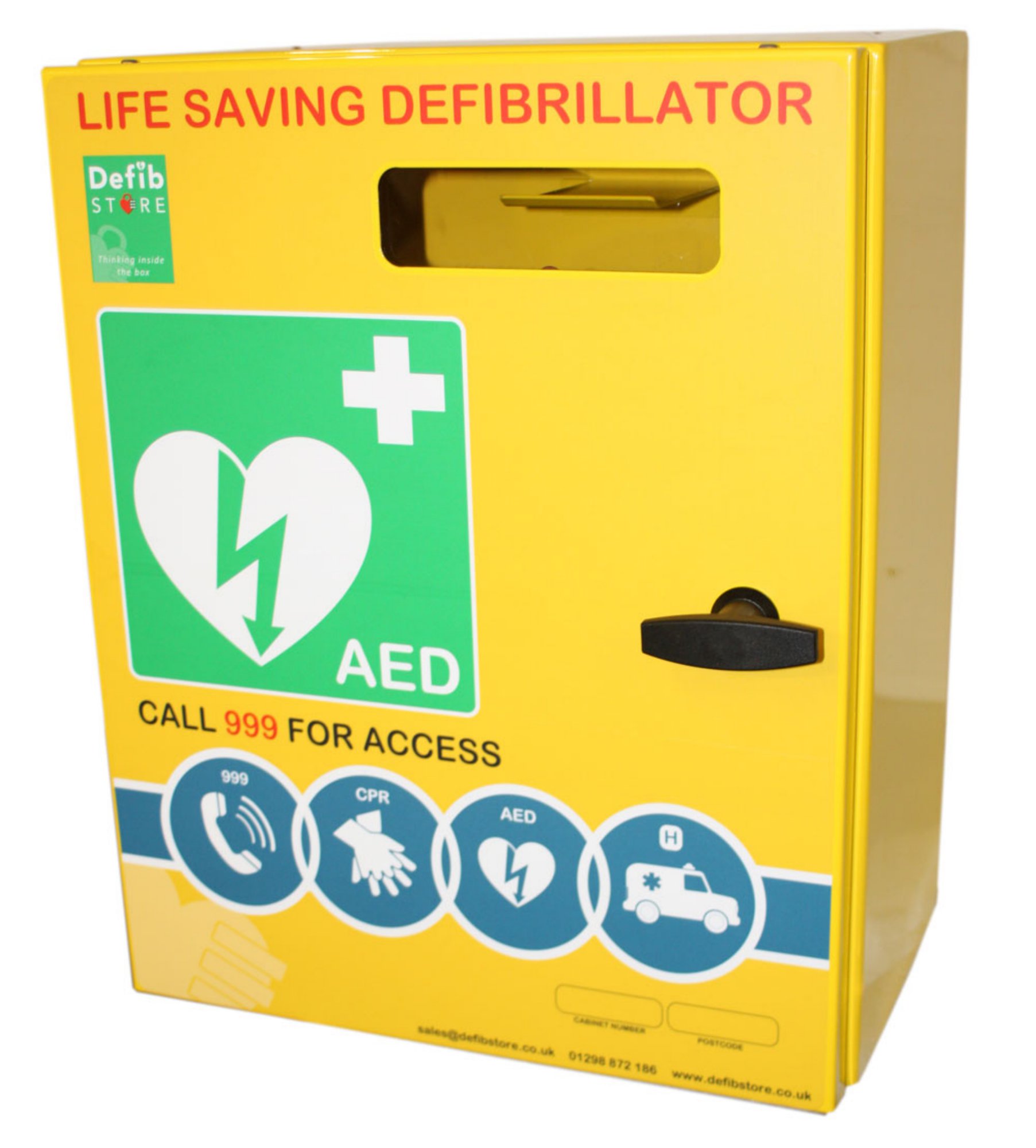 Click Medical Defibrillator Mild Steel Cabinet Internal White