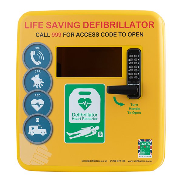 Click Medical DEFIBRILLATOR POLYCARBONATE CABINET UNLOCKED HEATER LIGHT