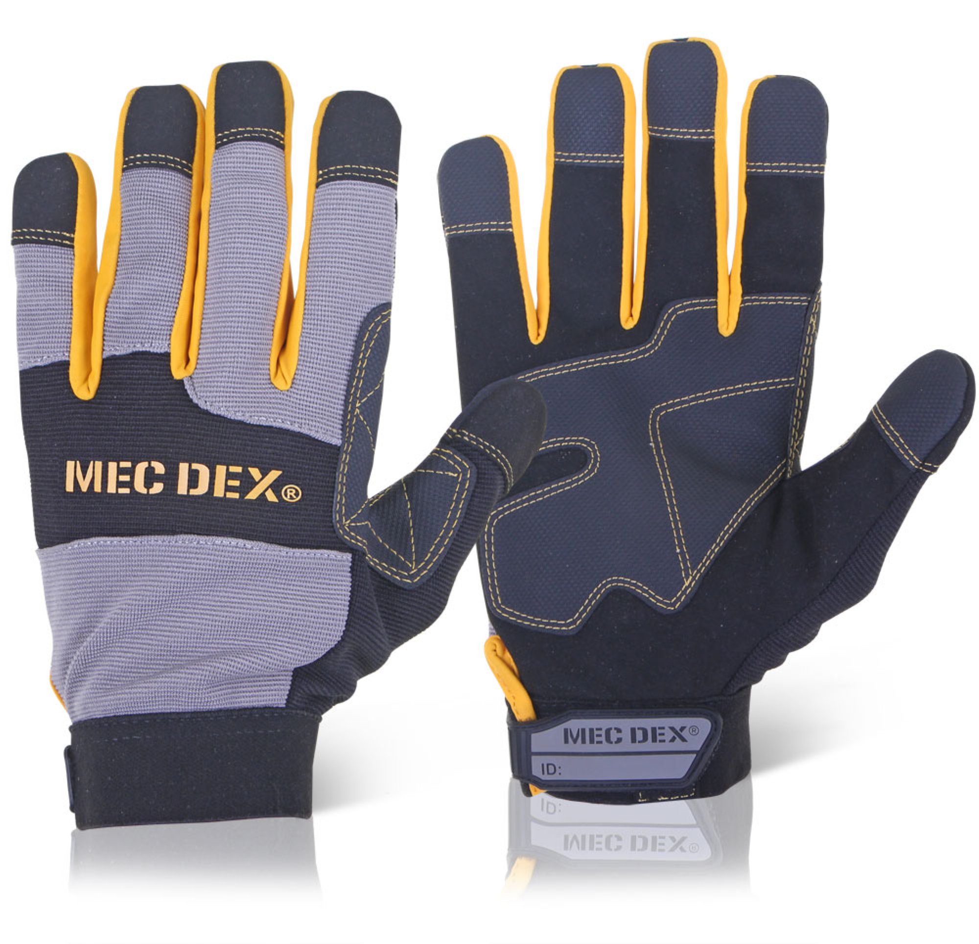 Mec Dex Work Passion Tool Mechanics Glove Grey / Gold L (Pair)