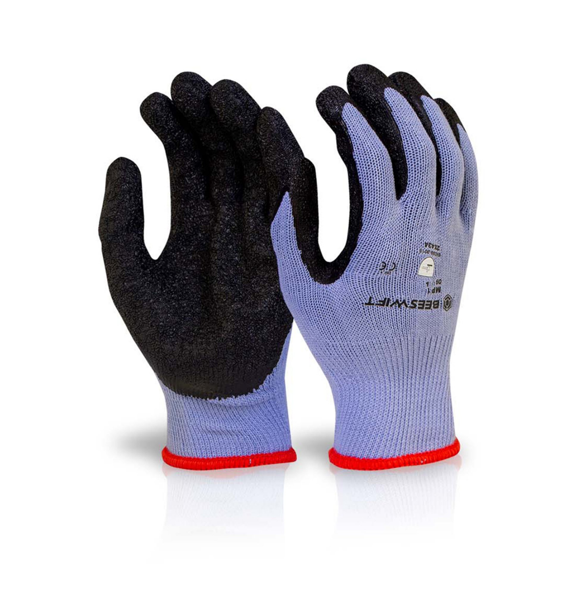 Beeswift Multi-purpose Black Latex Palm Coated Glove Large
