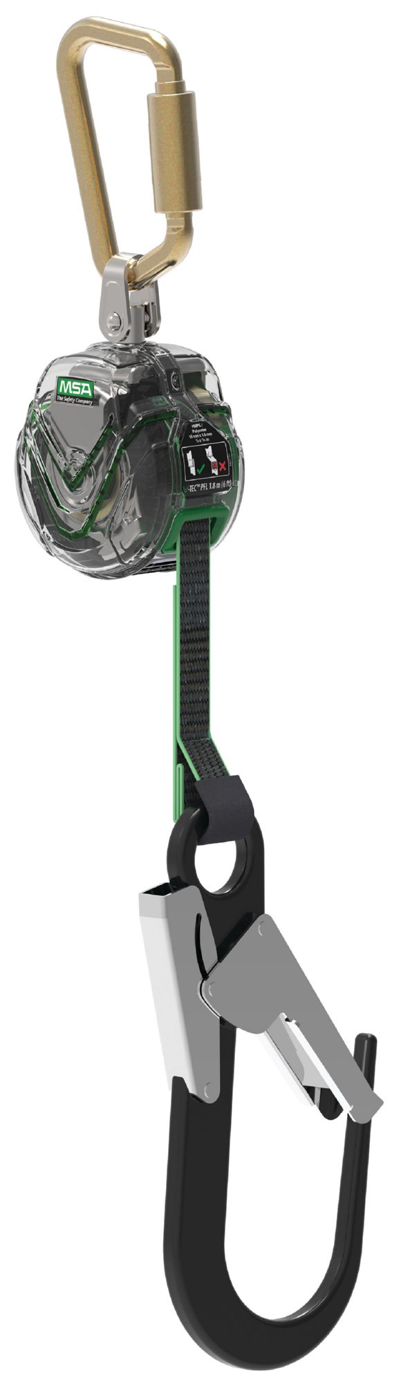 MSA V-Tec 3 Meter Pfl Aluminium S Hook W / Aluminium Tl Carabiner