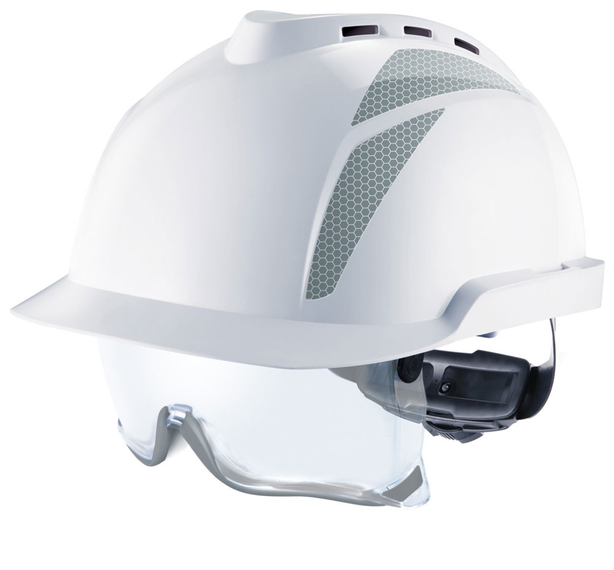 MSA V-Gard 930 Vented Helmet C / W Integrated Spec White / Red