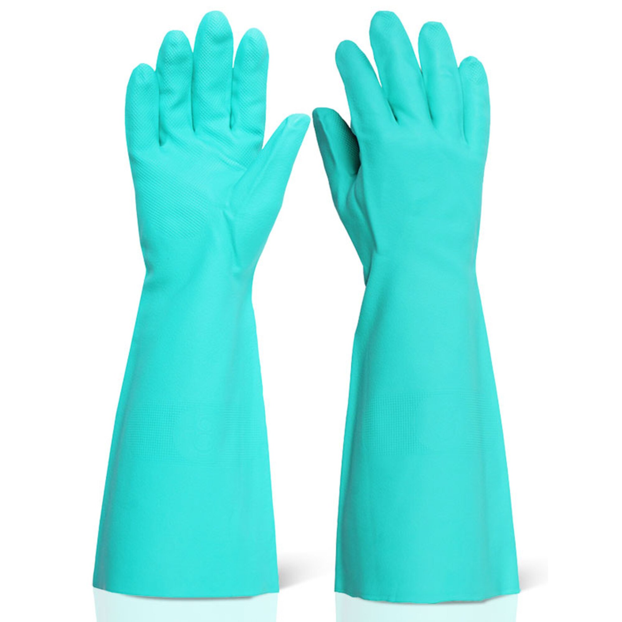 Beeswift Nitrile Gauntlet Flocked Lined Green S