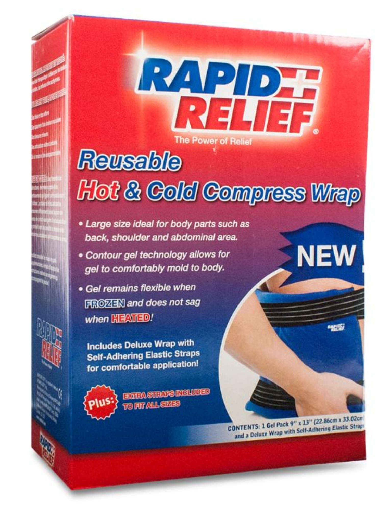 Rapid Aid Instant Cold Pack C / W Self Adhering Wrap 5”X9” Retail Box