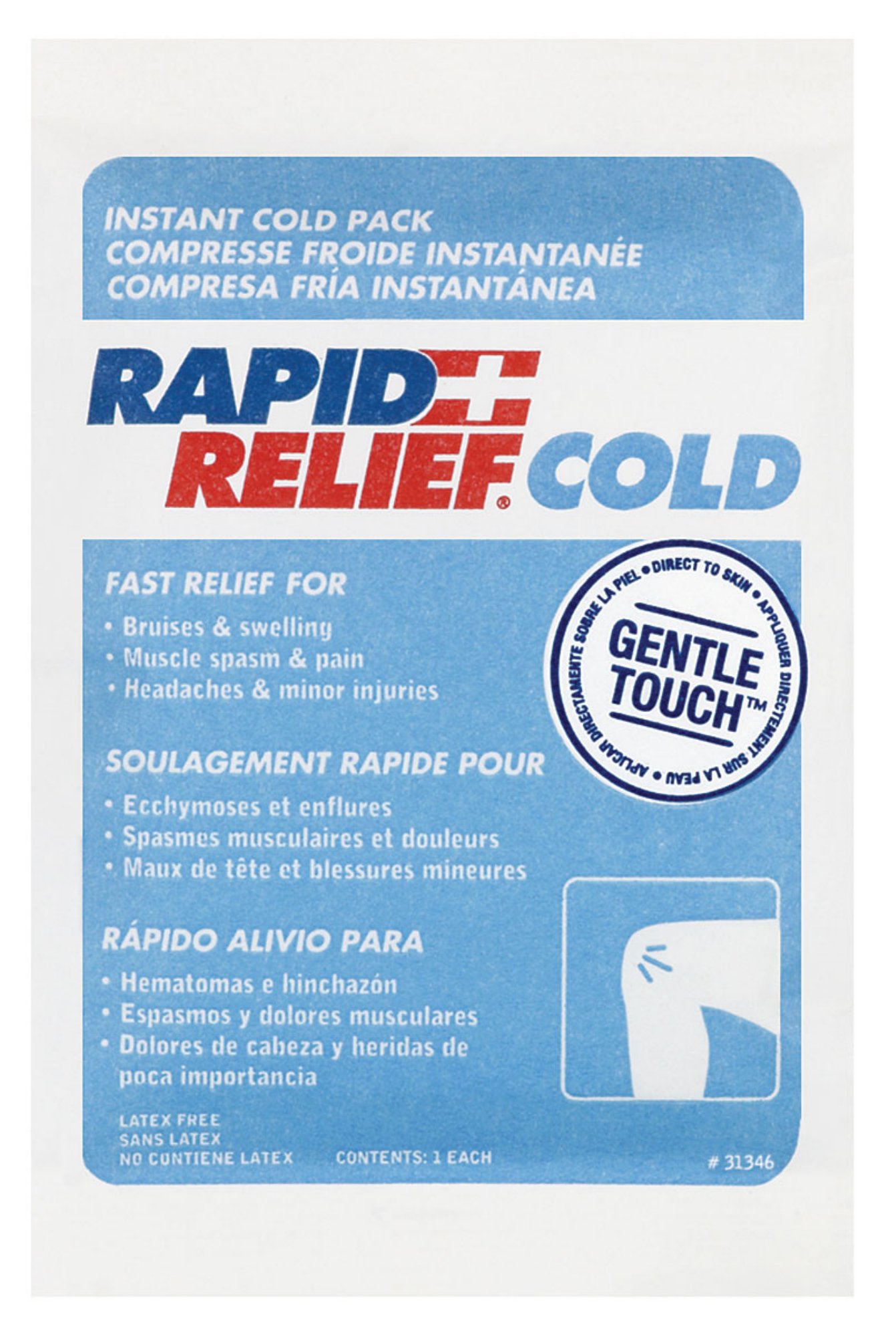 Rapid Aid Instant Cold Pack C / W Self Adhering Wrap 5”X 9”