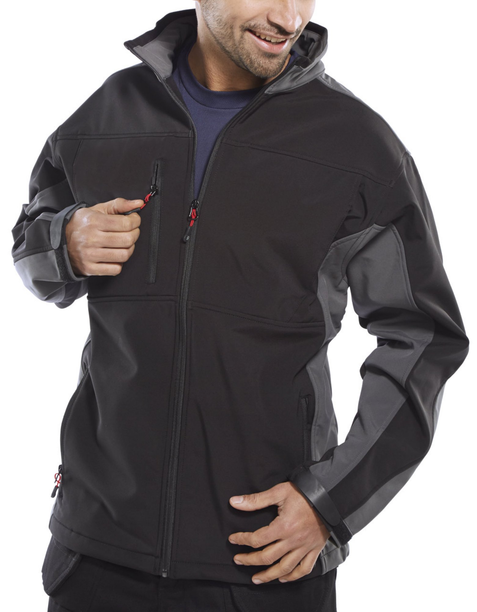 Beeswift Two Tone Soft Shell Jacket Black / Grey 5XL