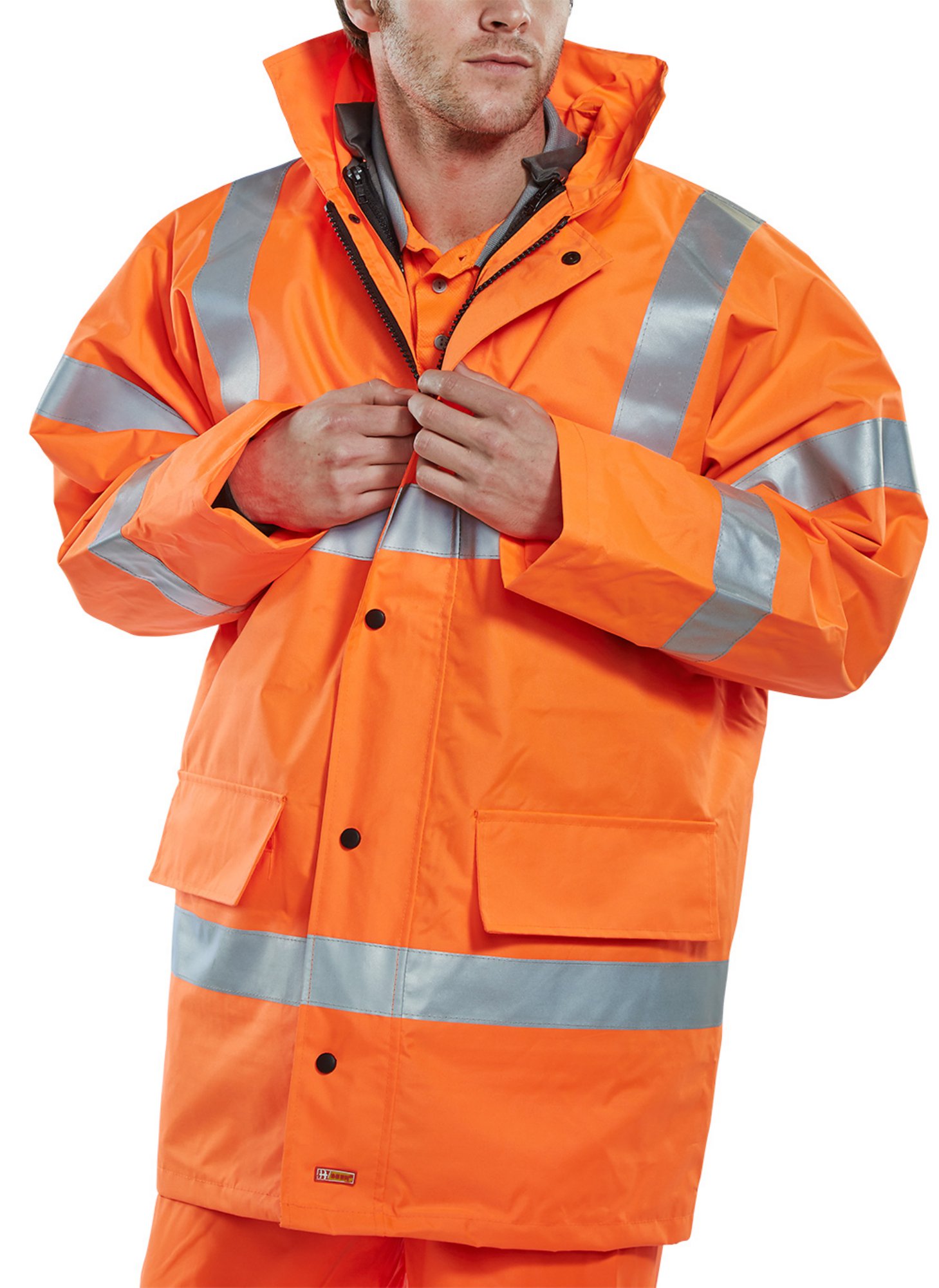 Beeswift Two Tone Traffic Jacket Orange / Navy L