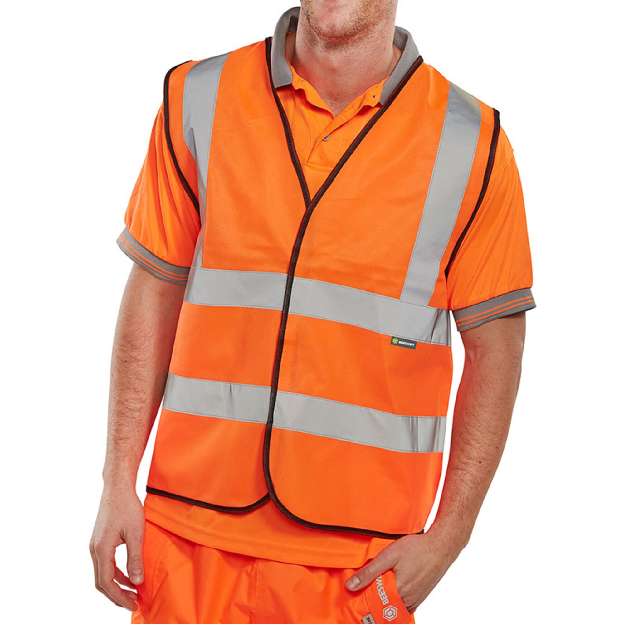 Beeswift Hi Viz Waistcoat Full App. G Orange 7XL