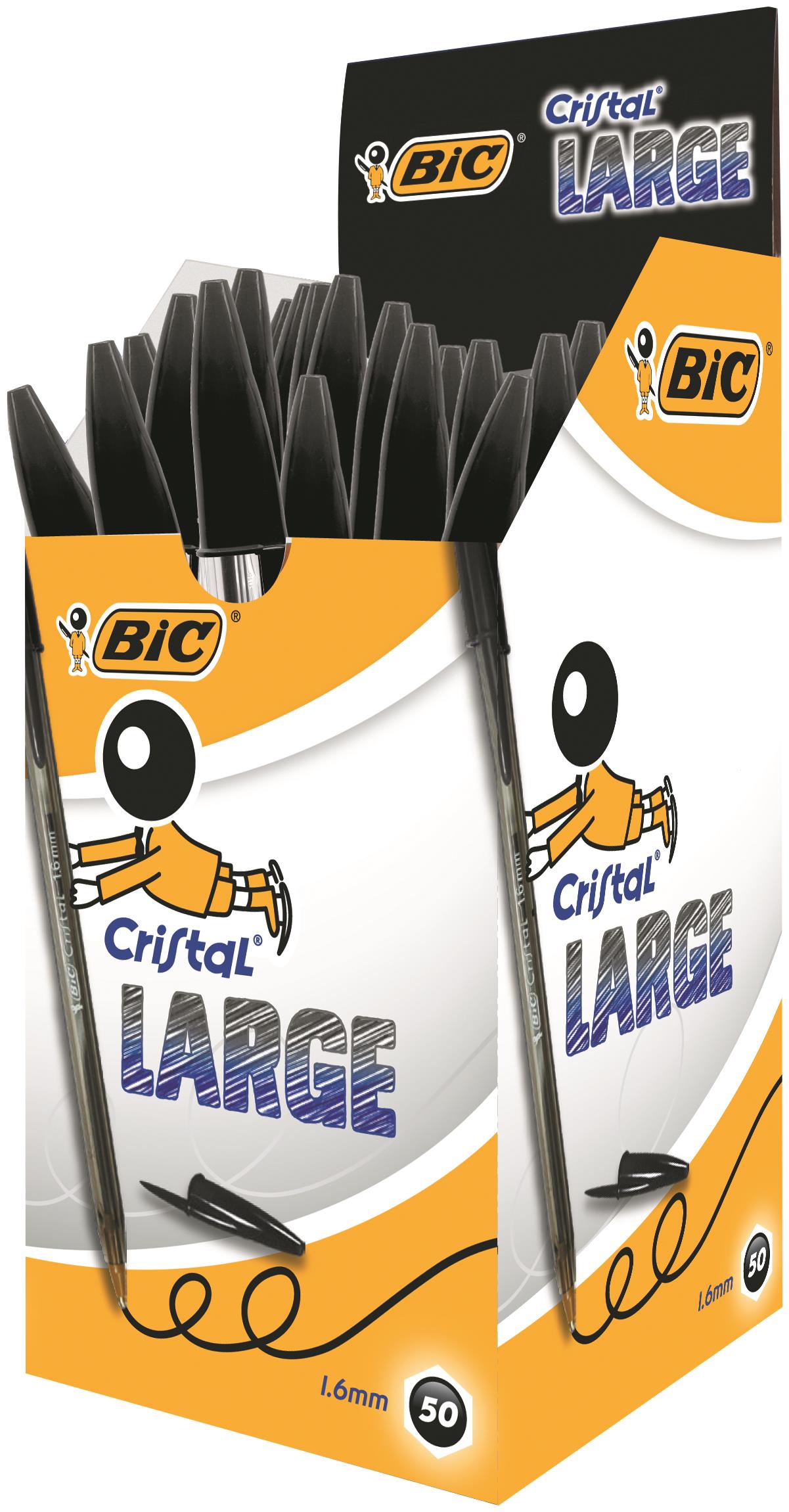 BIC Cristal Black Fine Ballpoint Pen Pack of 50