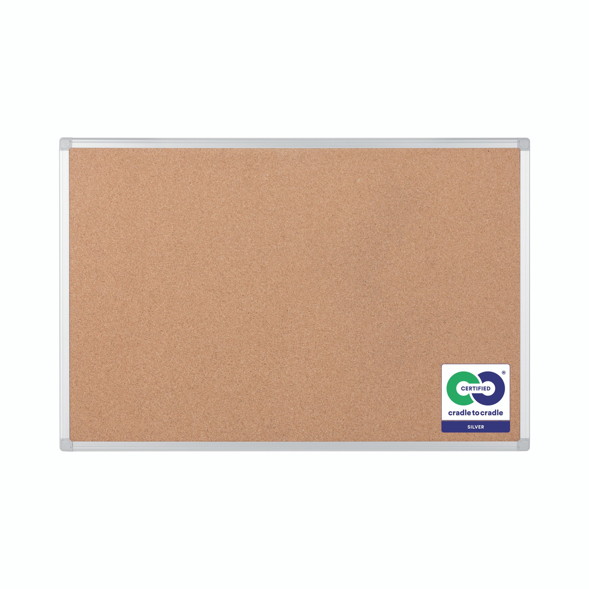 Bi-Office Earth-It Maya Cork Noticeboard Aluminium Frame 900x600mm