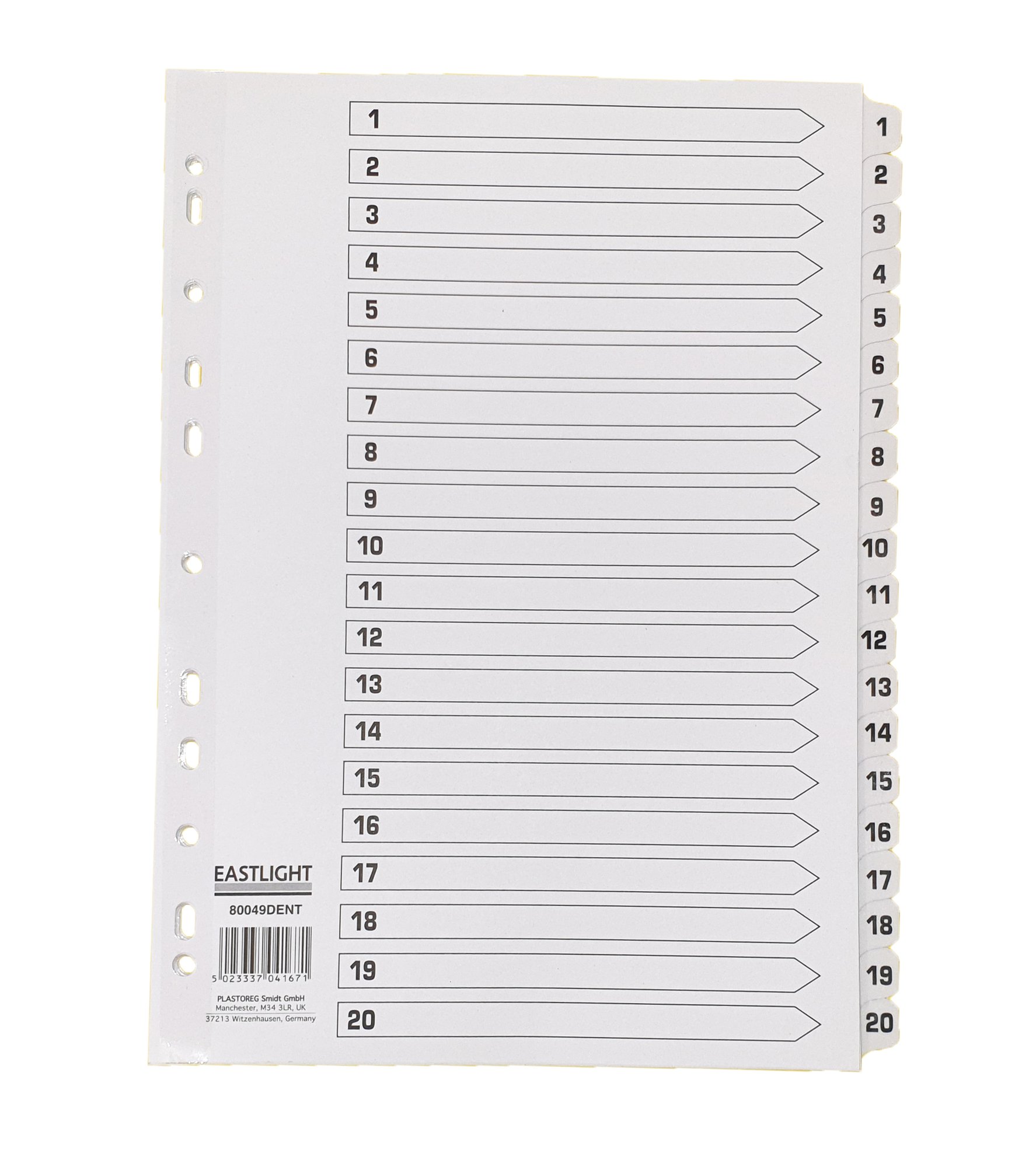 Index White Clear Tabs 1-10