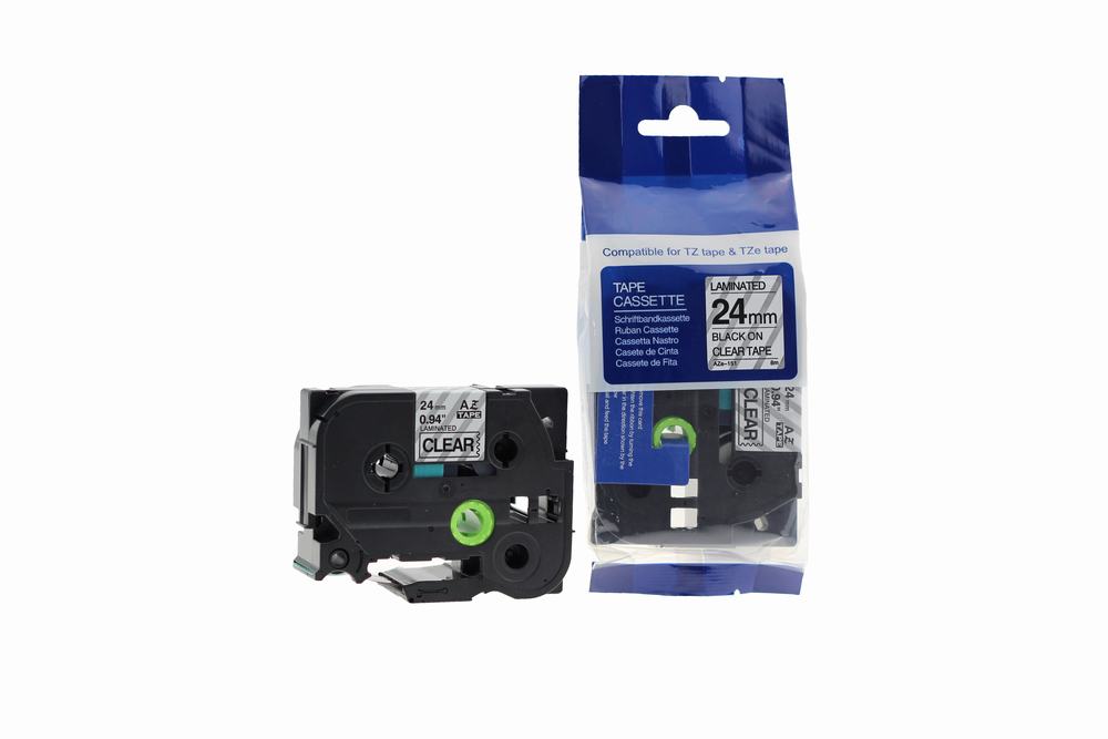 Compatible Brother P-Touch TZe-143 Labelling Tape Cassette Blue on Clear also for TZ-143