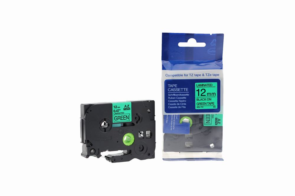 Compatible Brother P-Touch TZe-721 Labelling Tape Cassette Black on Green also for TZ-721