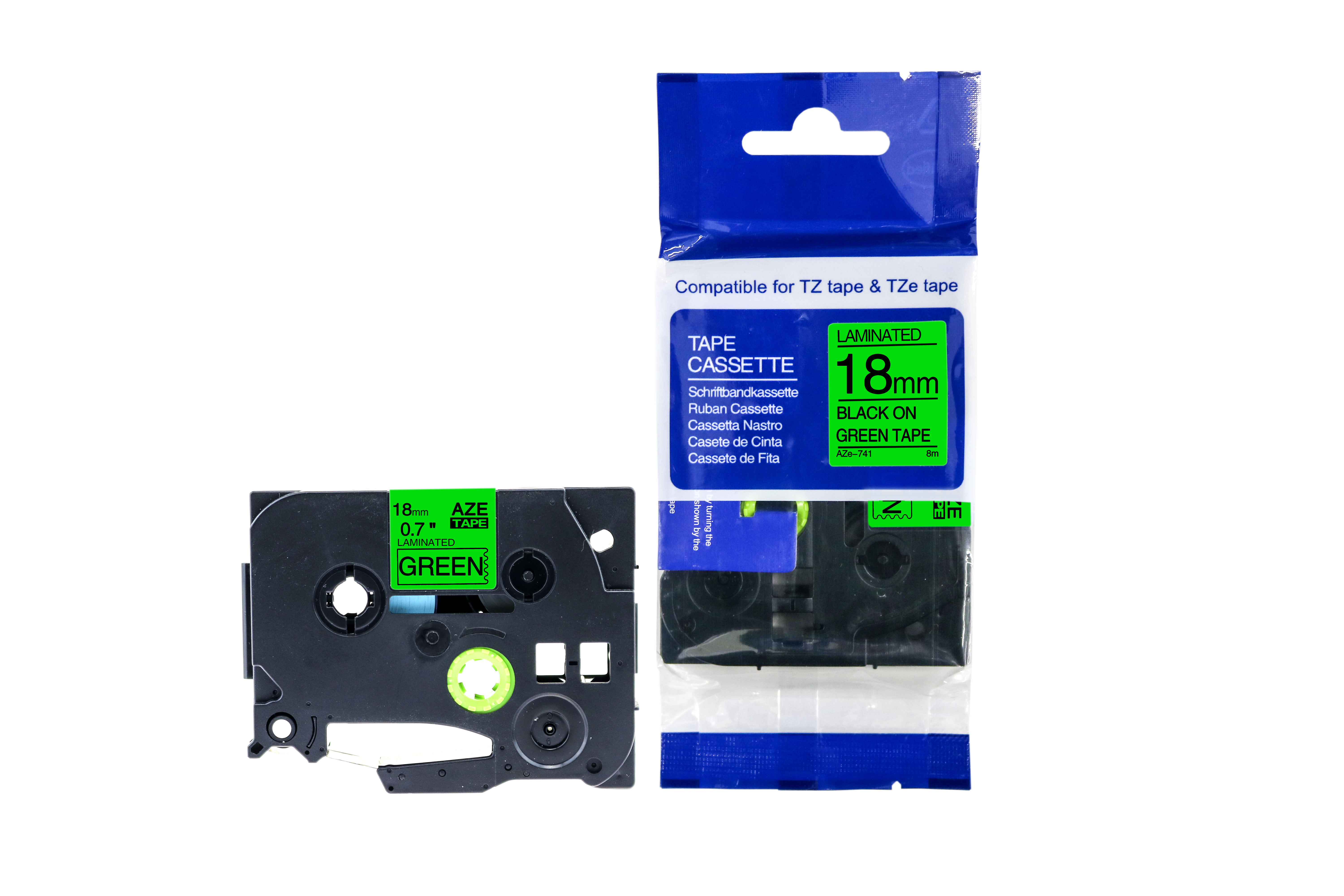 Compatible Brother P-Touch TZe-731 Labelling Tape Cassette Black on Green also for TZ-731
