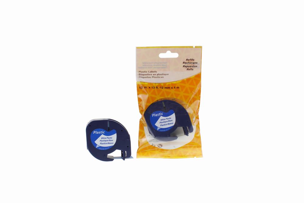 Compatible Dymo  91200 Paper Labelling Tape Cassette Black on White 12mmx 4m LetraTAG