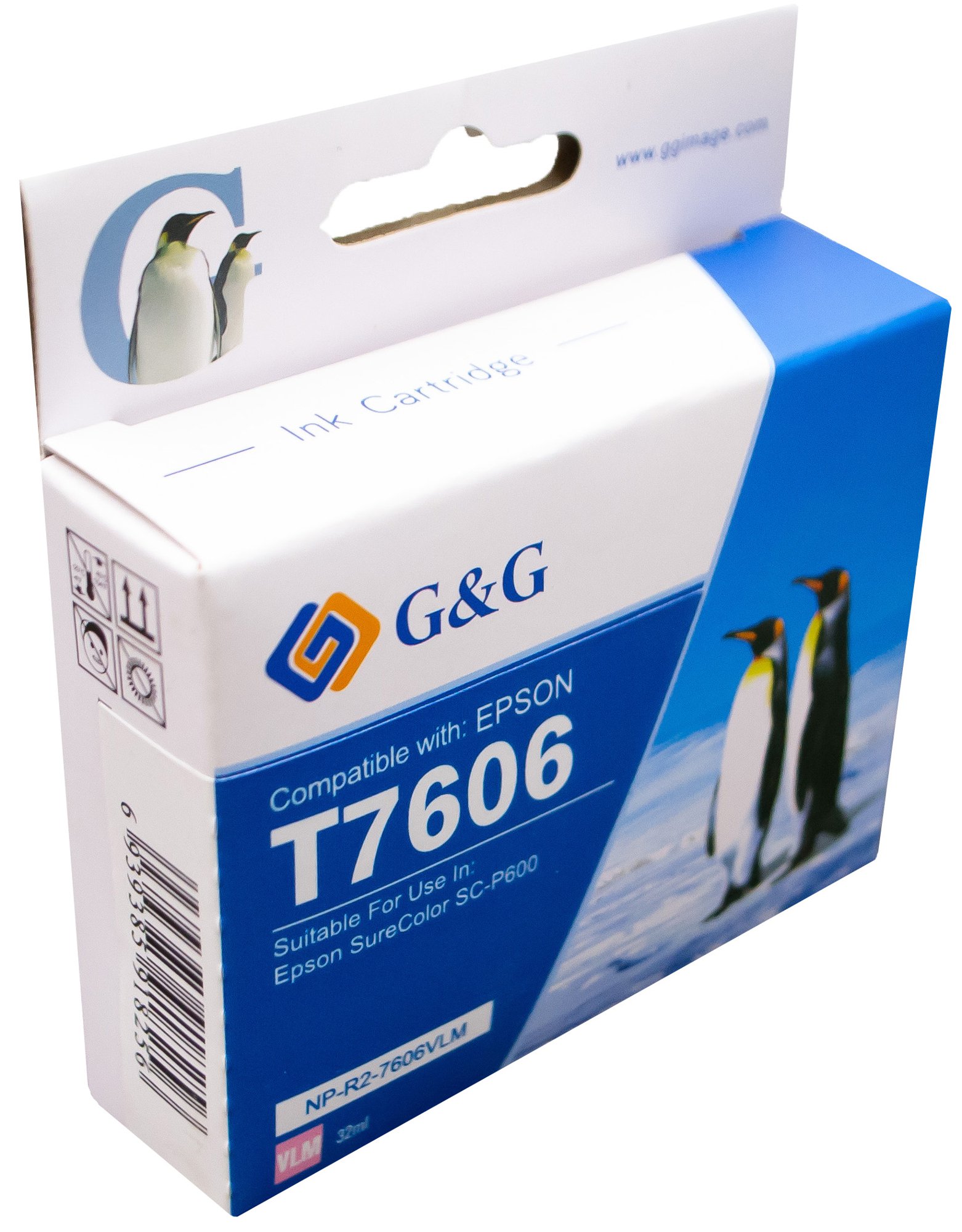 Compatible Epson G+G T7605 Light Cyan Wide Format Ink Ctg C13T760540