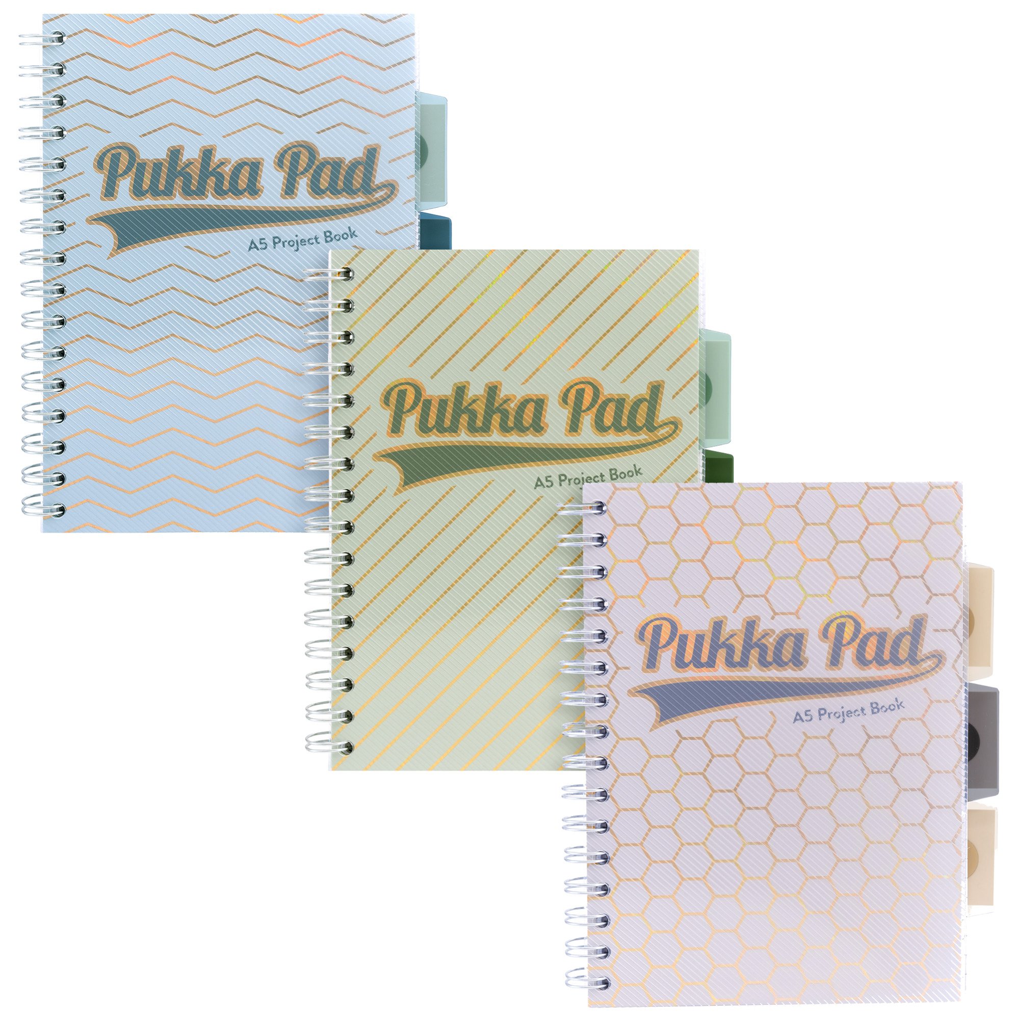 Pukka Pad Haze Project Book A4 Wirebound 200 Pages 80GSM Ruled Sheets with Repositionable Dividers (3) Assorted