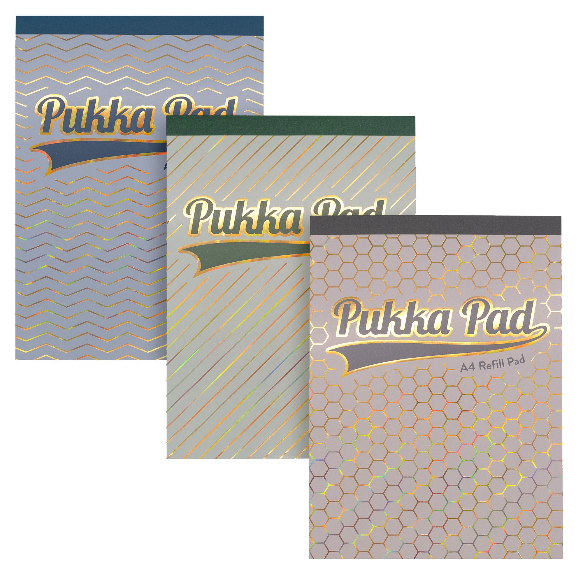 Pukka Pad Haze A4 Refill Pad 300 Pages 4 Hole Punched Sidebound with Margin (3) Assorted