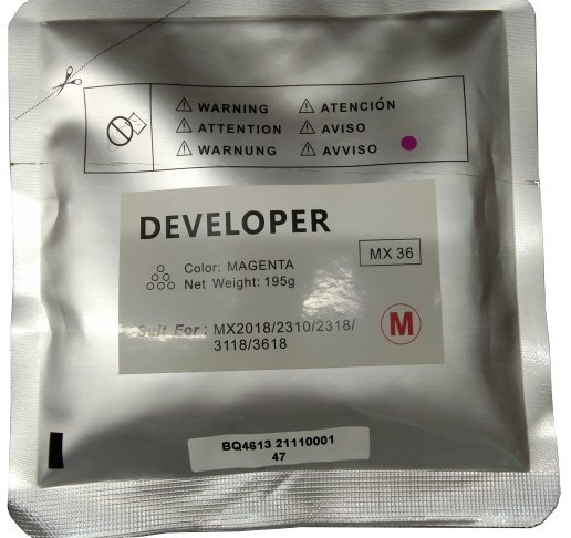 Compatible Sharp MX36 Black Developer Bag