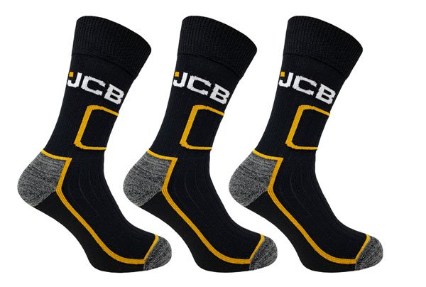 3 Pack Work Socks With Added Elastane Black 6-11