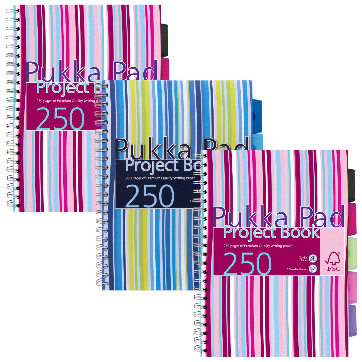 RHINO A4 Polypropylene Notebook with Elastic Band 200 Page, Assorted Colours, F8 (Pack of 6)