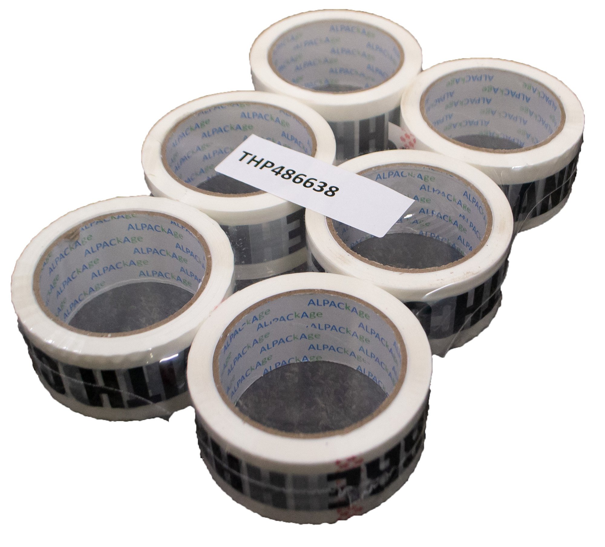 Box 72 Printed BOPP Tape HANDLE WITH CARE 48mm  66m  38mu Blk/ Wht THB486638