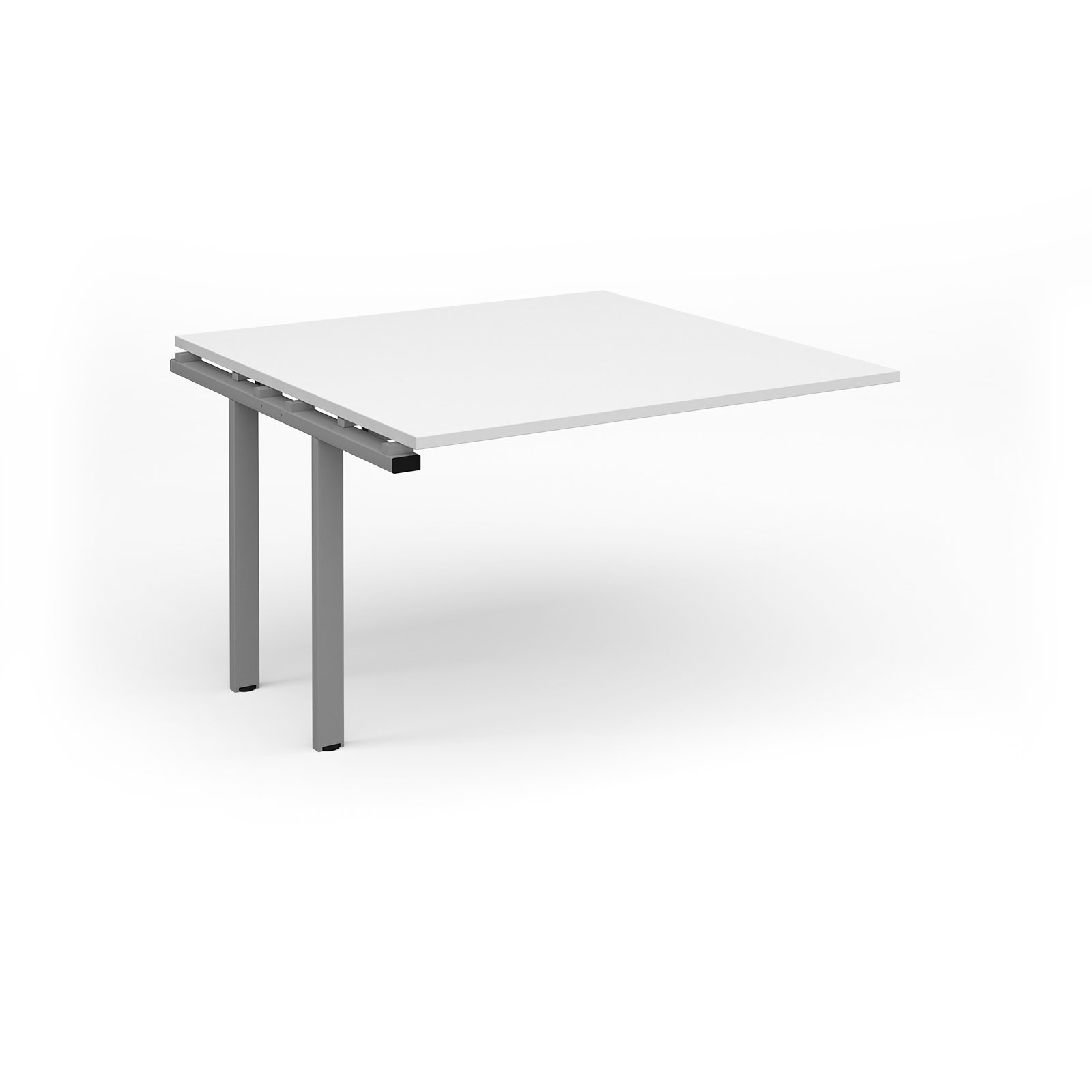 Adapt boardroom table add on unit 1200mm x 1200mm - silver frame, white top
