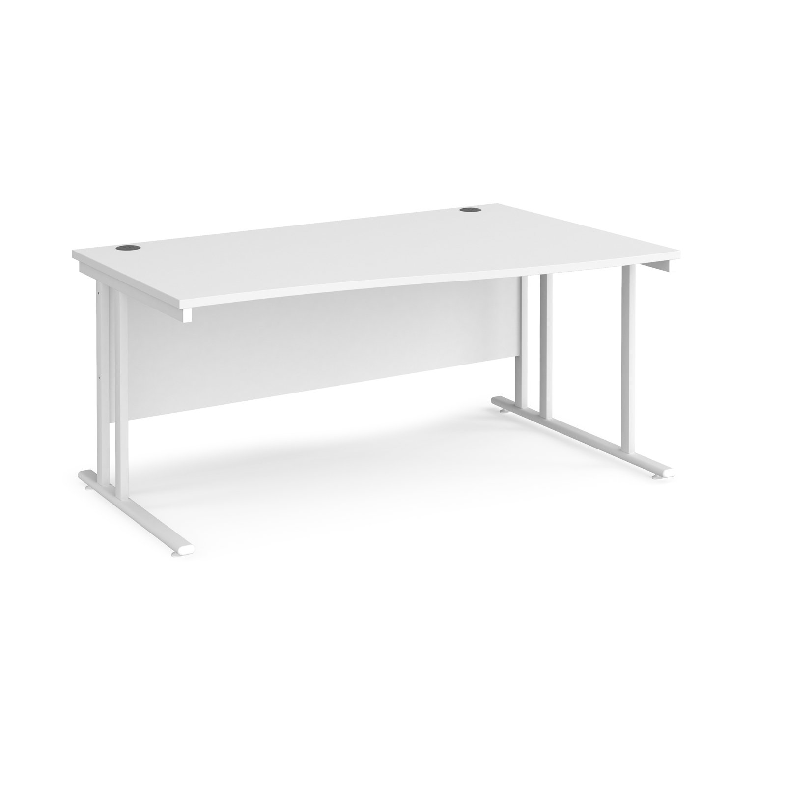 Wave Desk Tech Support Lab Maestro 25 right hand wave desk 1600mm wide - white cantilever leg ...