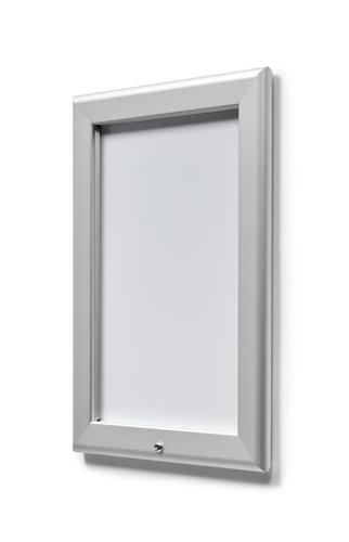 Deflecto A4 Lockable Wall Mounted 25mm Aluminium Snap Frame Literature Display Sign Holder Silver - SFA4LS