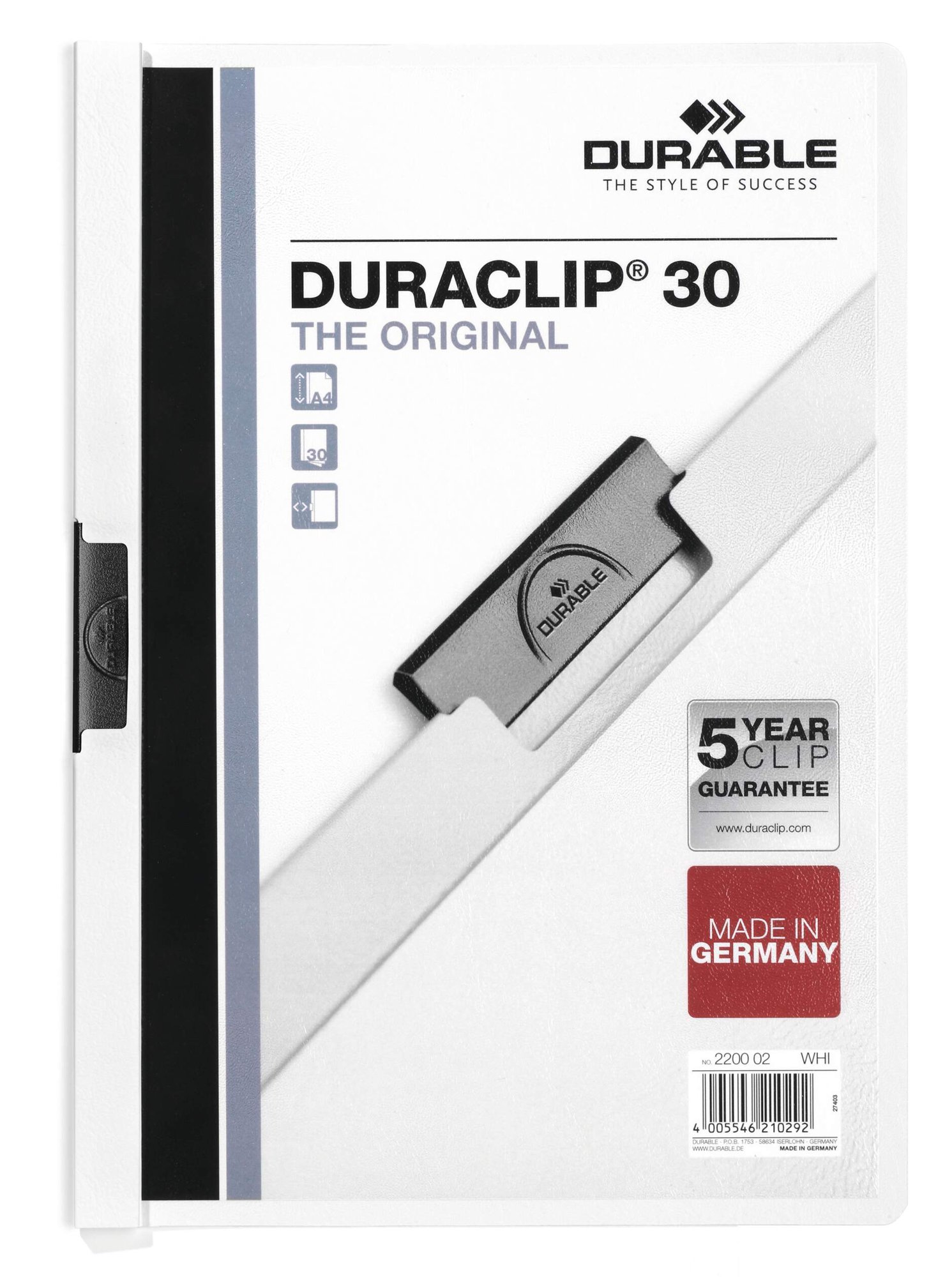 Durable DURACLIP 30 A4 Folder Black (25)