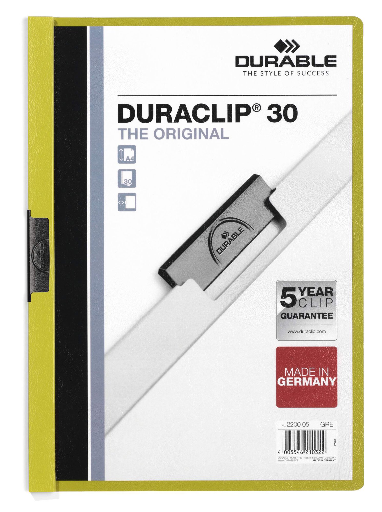 Durable DURACLIP 30 A4 Folder Yellow (25)