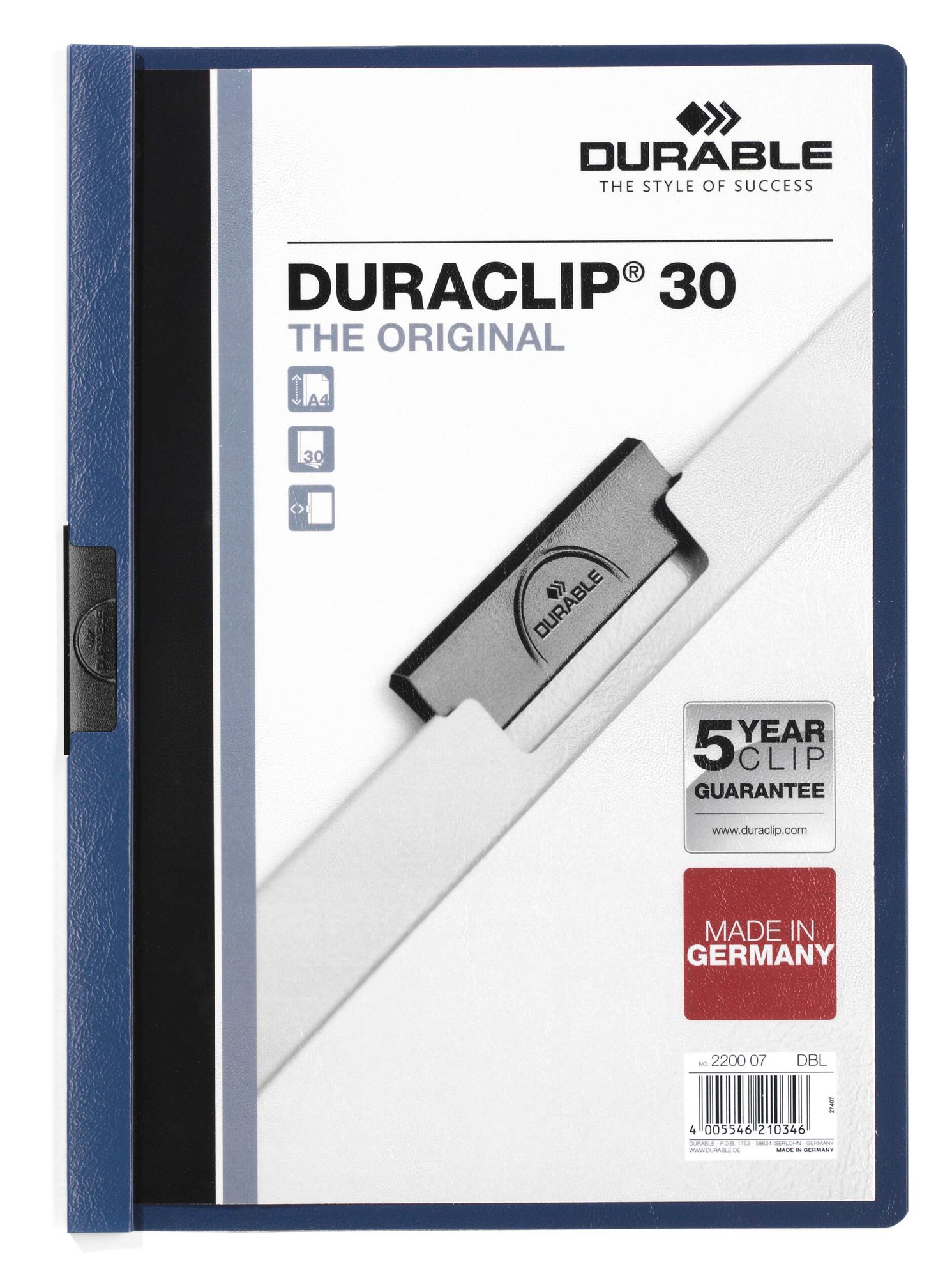 Durable DURACLIP 30 A4 Folder Blue (25)