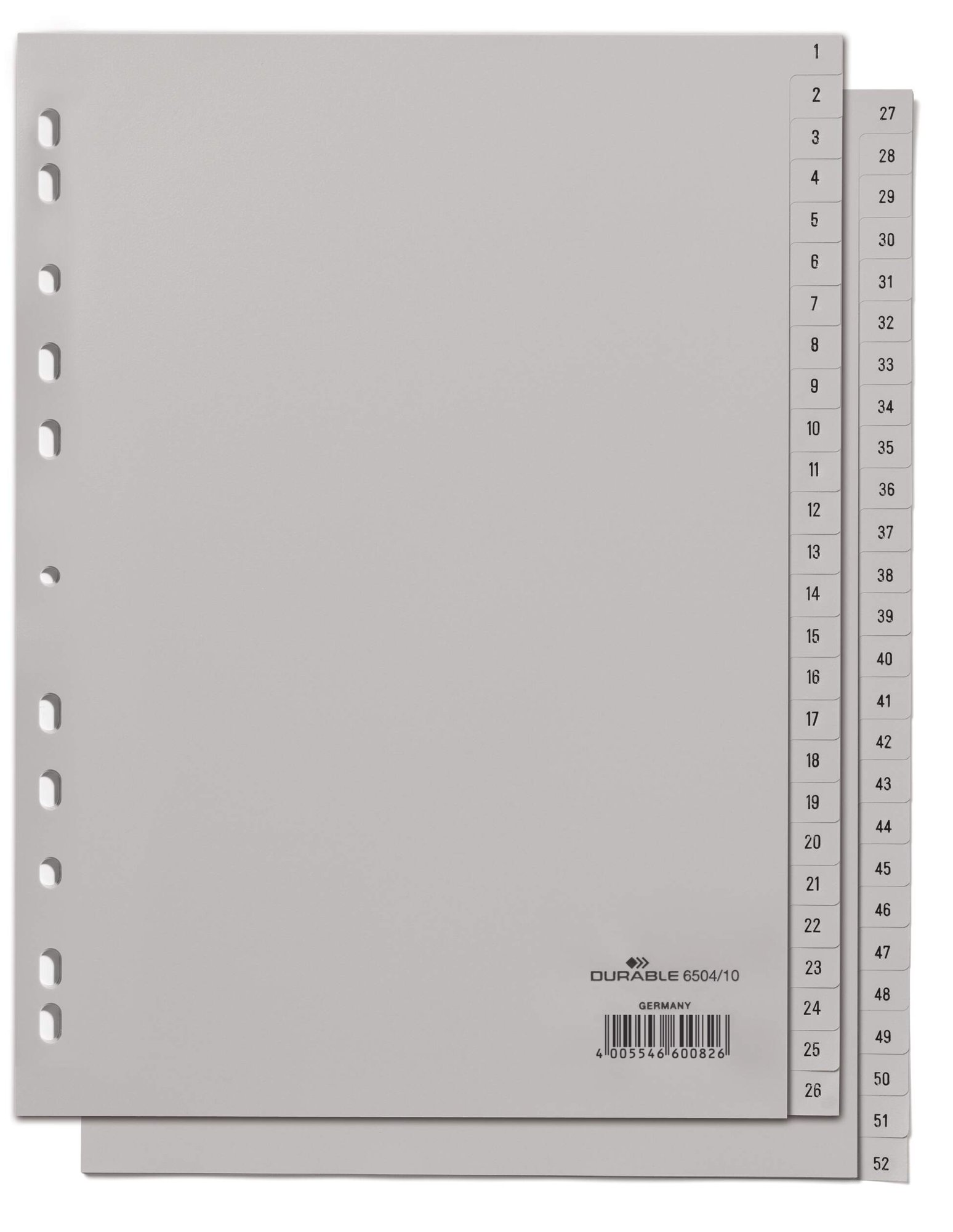 Durable 12 Part Removable Tab Index