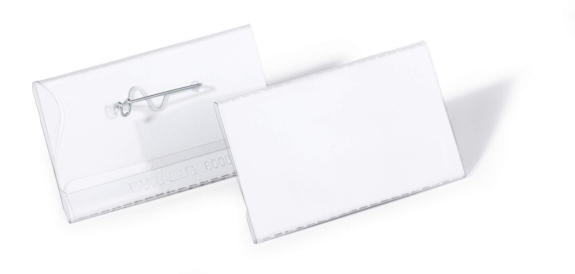 Durable Pin Name Badge 30x60mm (100)