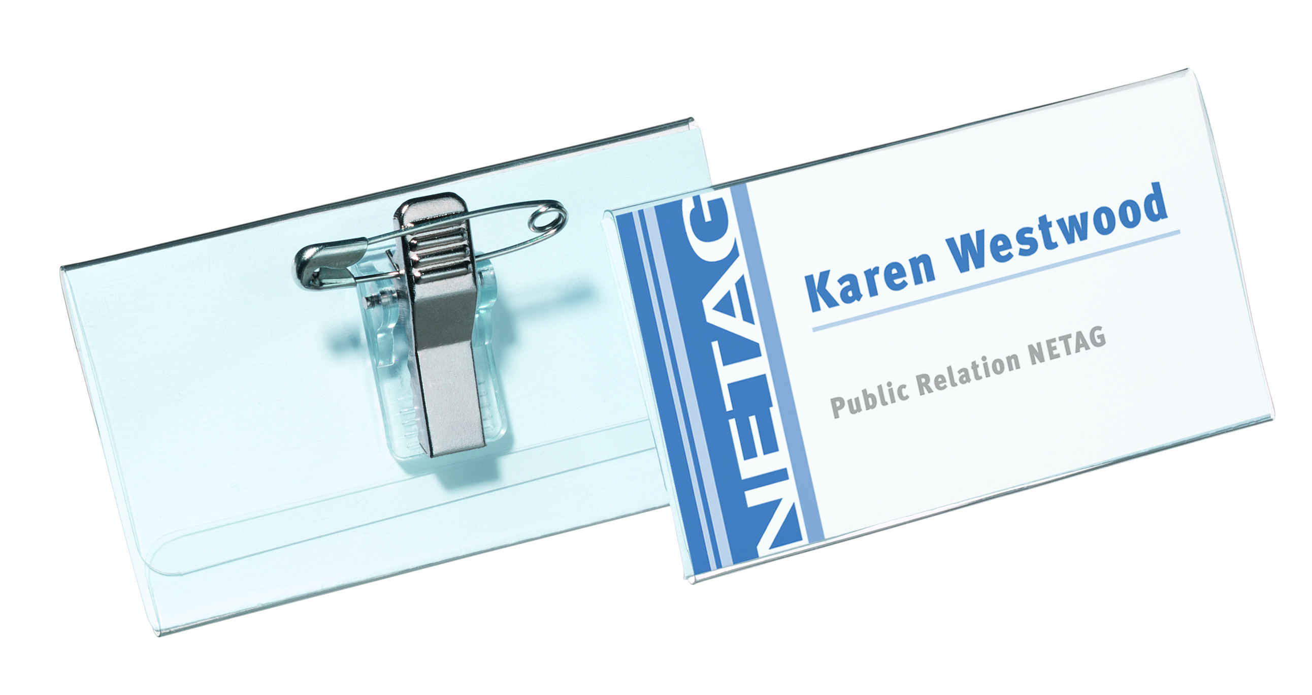 Durable Lanyard Name Badge 60x90mm Grey (10)