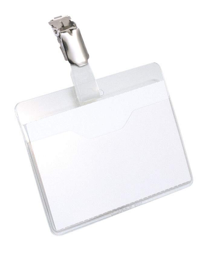 Durable Combi Clip Name Badge 40x75mm (50)