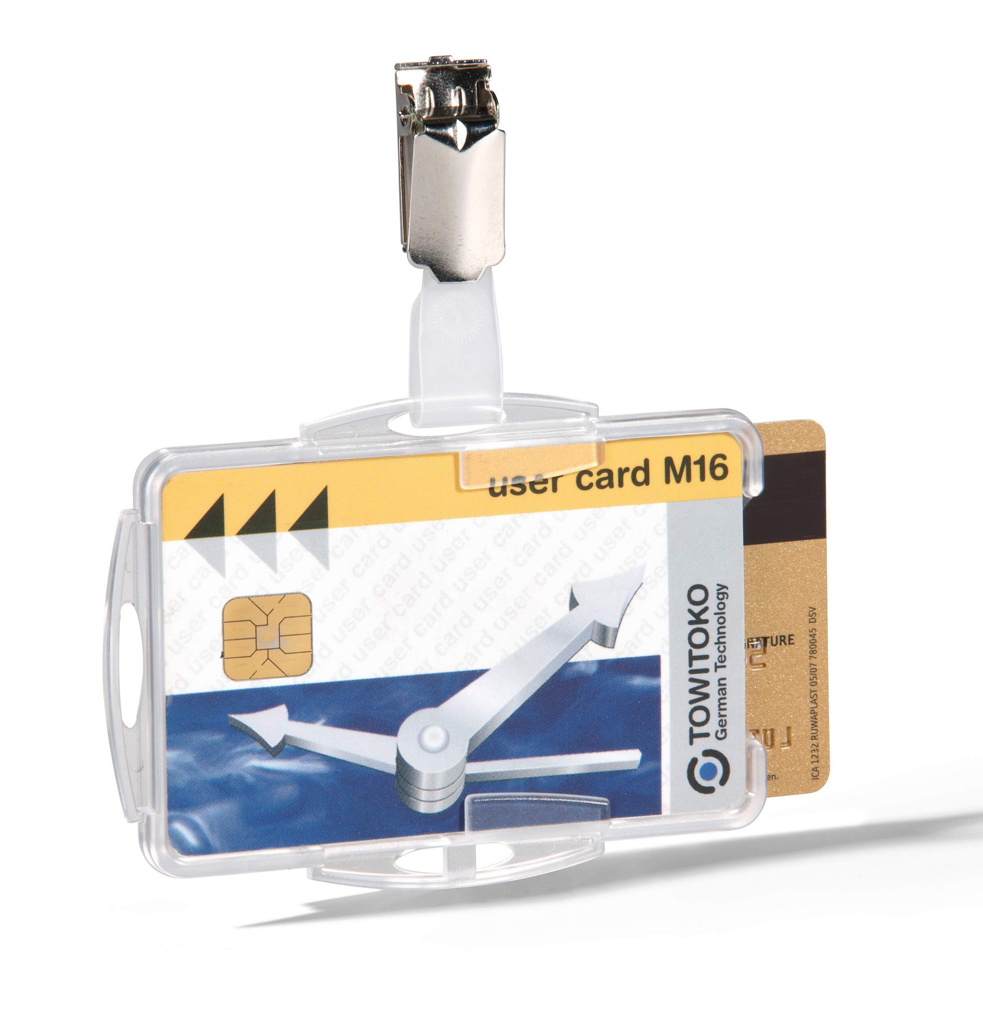 Durable Clip ID Card Holder Blue (25)