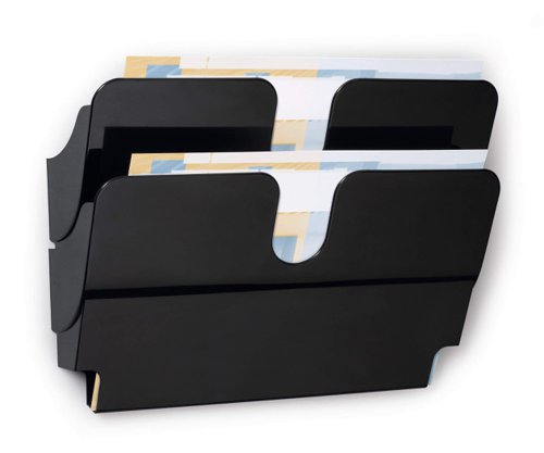 Durable FLEXIPLUS 2 A4 Landscape Literature Holder Wall Mounted Document Holder Black - 1709014060