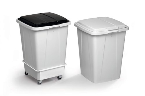 Durable Metal Trolley for DURABIN 90 Litre Square Bin 385 x 395 x 180 White - 1801668010