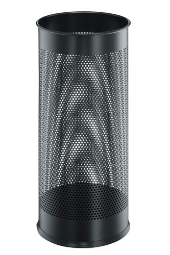 Durable Umbrella Stand 28.5 Litre Capacity - Made From Stainless Steel - Perforated Design for Improved Airflow & Drying - Black - 335001