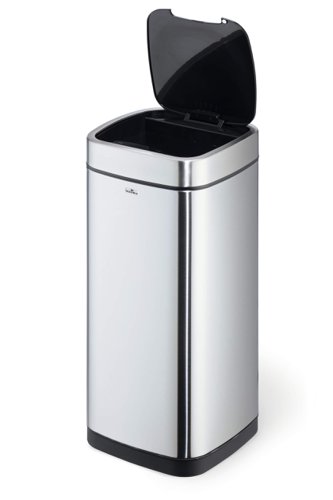 Durable NO TOUCH Sensor Waste Bin 35L Capacity Silver - 342323