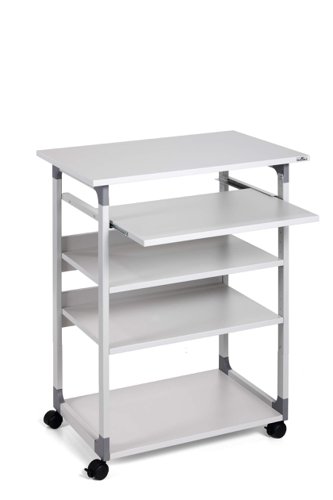 Durable SYSTEM PC Workstation Trolley 75 Variable Height Grey - 372010